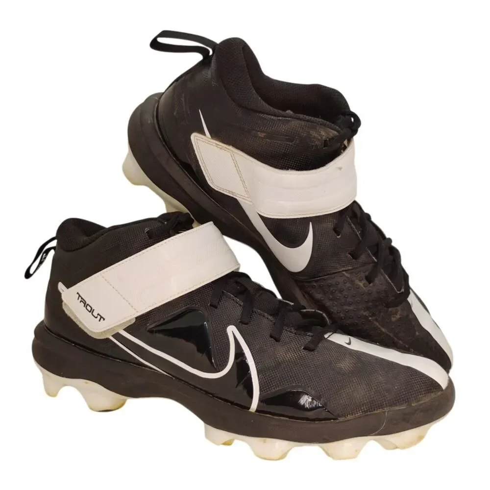NIKE PRO TROUT Pro 7 MCS Mens Black/White Baseball Cleats- Size: 9 1/2